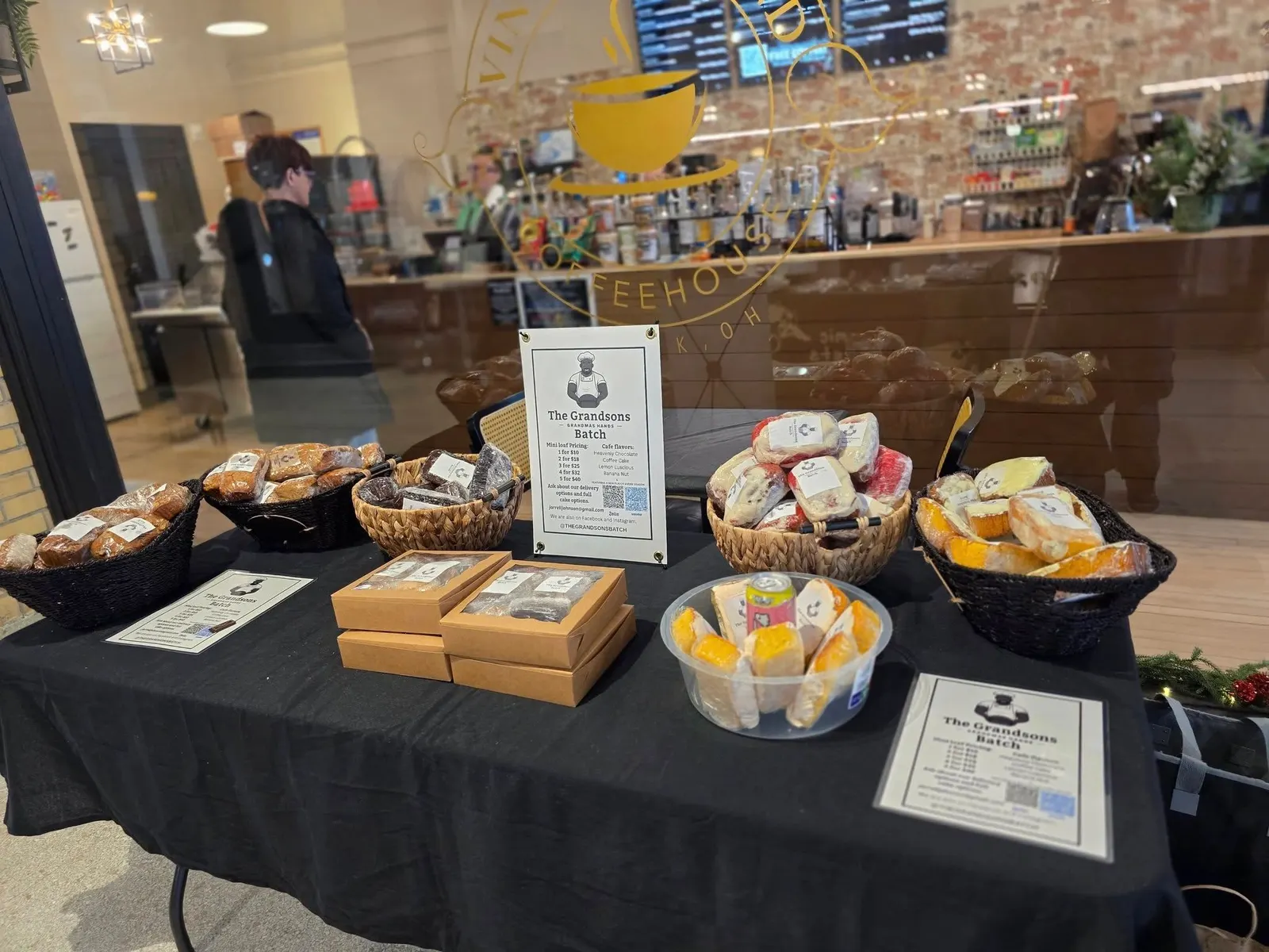 Grandsons Batch cakes and baked goods displayed at a local event
